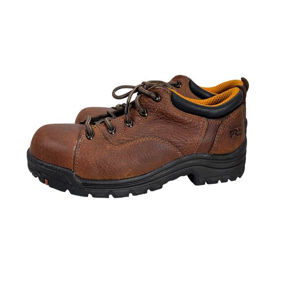 Timberland PRO Women’s 7.5 M Brown Leather Alloy Safety Toe Work Shoes EH 63189 - Picture 2 of 10